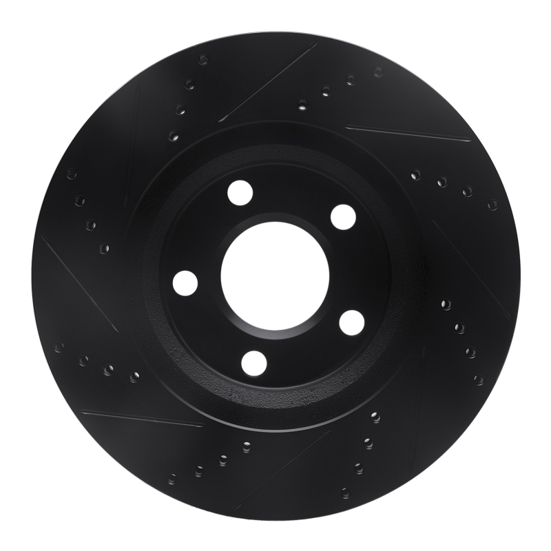 Buick Riviera Brake Rotor (1) - Front Right - R1 Concepts - Drilled & Slotted - Black - `97-`05